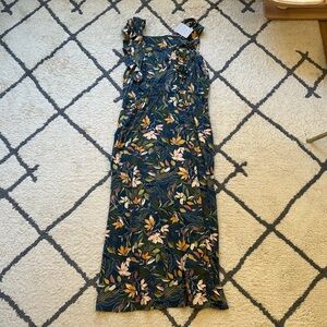 Garnet Hill Women’s Dress XL Blue Floral New with Tags